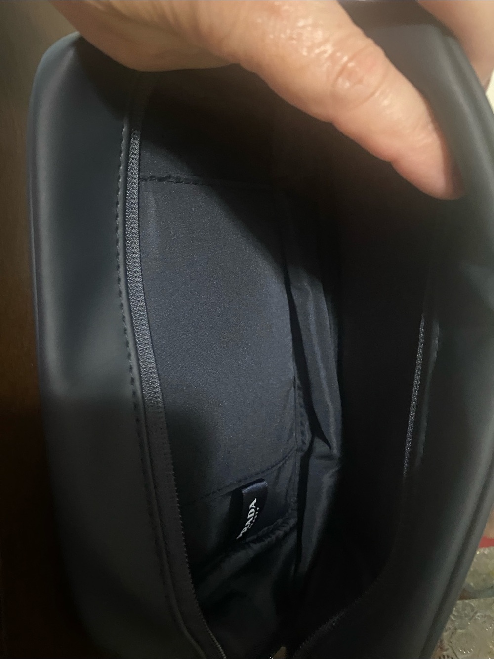 Prada Men’s Navy Belt Bag with Red Stripe - Picture 6 of 6